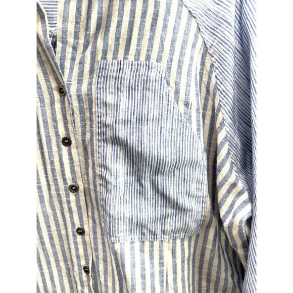 UMGEE Women's Striped Long Sleeve Button Up Shirt Size Large - Picture 6 of 9